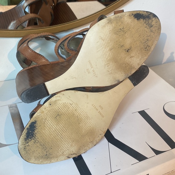 Nine West Gladiator Heech Double Ankle Strap Wedge Heels in Tan - Picture 5 of 16